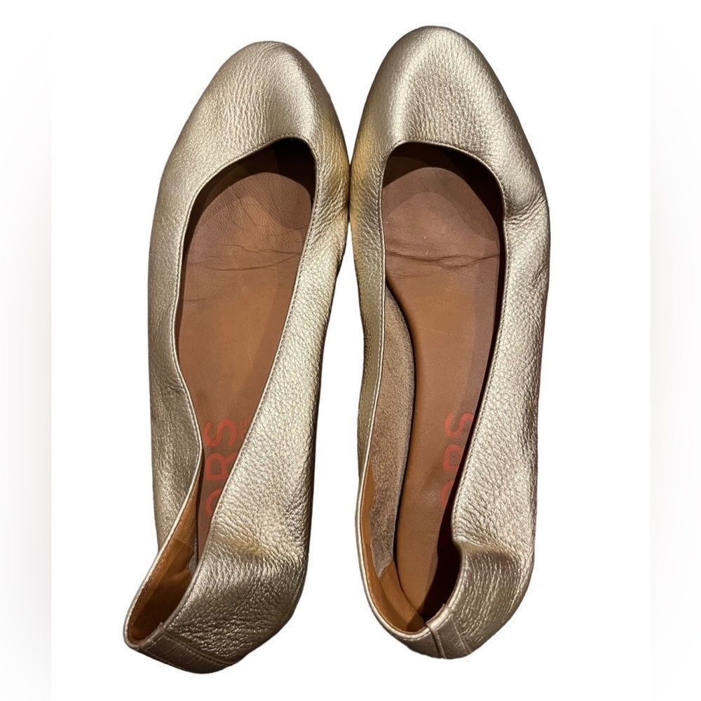 Michael Kors Gold Metallic Leather Ballet Flat 7 - Picture 6 of 8